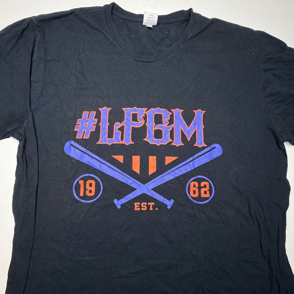 Gildan Graphic T-Shirt 2XL Black #LFGM Baseball Est 1962 Short Sleeve Tee